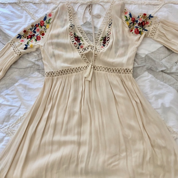 Bohemian Embroidered Peasant Dress - Picture 2 of 7
